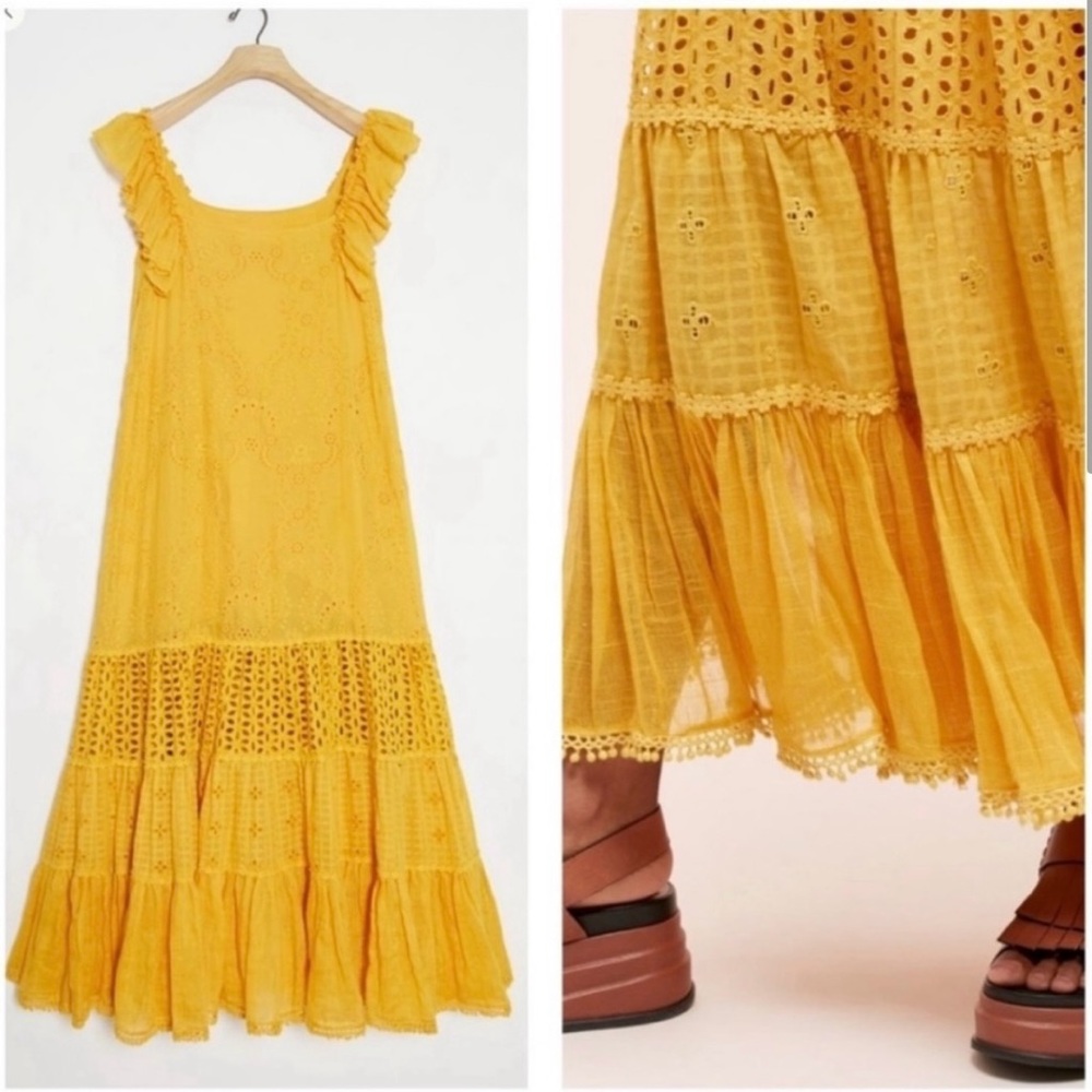 Anthropologie Payal Jain Fallon Eyelet Maxi Dress